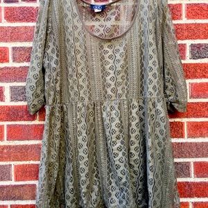 Full Lace Shabby Chic Olive Green Babydoll Top